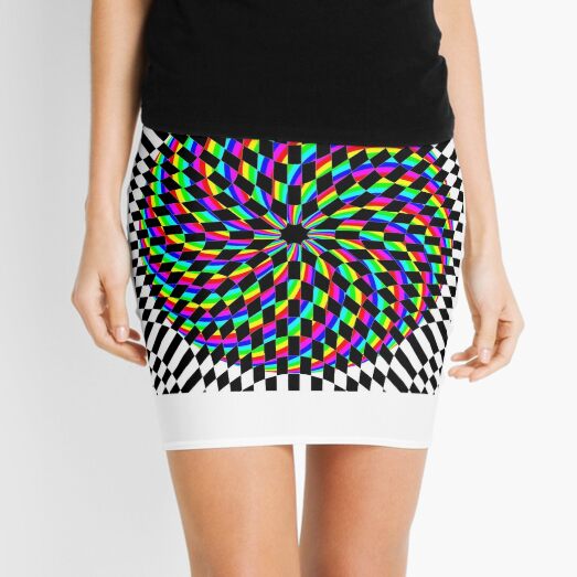 #Square #Multicolored  #Spiral #Rug, Symbol, Design, Illustration, sign, shape Mini Skirt