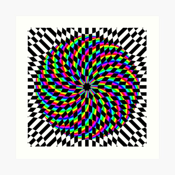 #Square #Multicolored  #Spiral #Rug, Symbol, Design, Illustration, sign, shape Art Print