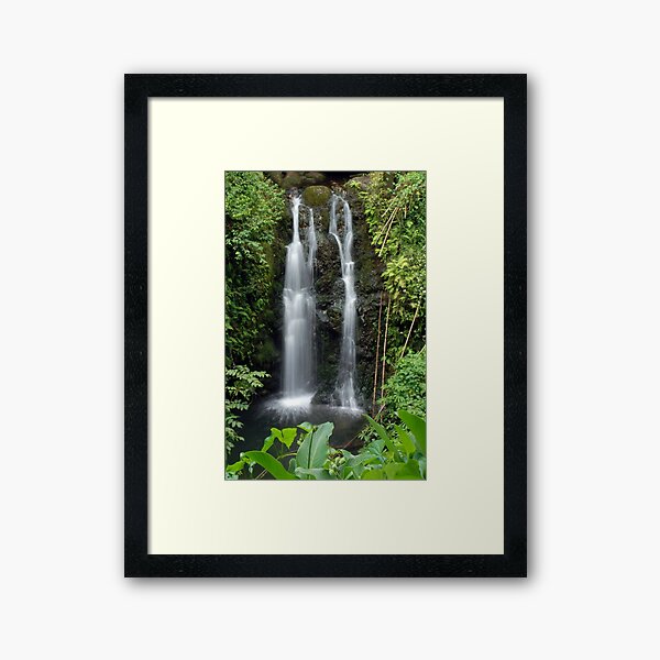 Double Waterfall Hana Maui, Hawaii Framed Art Print