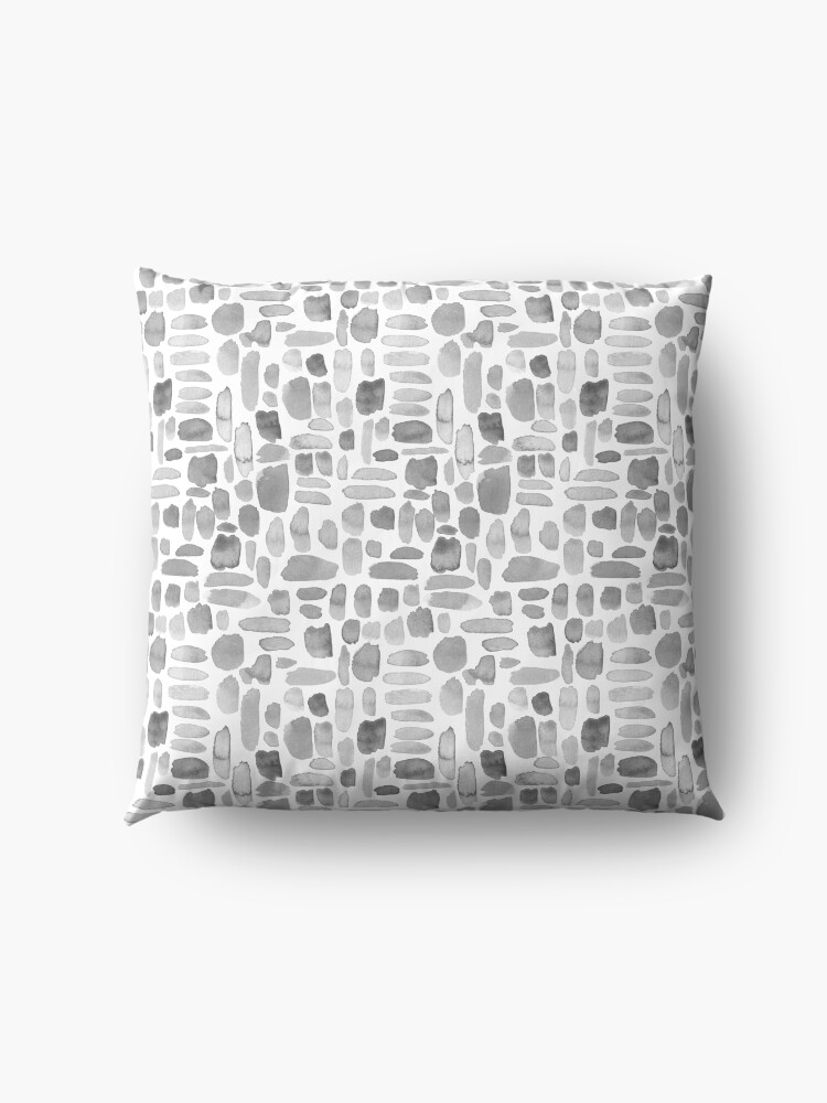 Alternate view of Watercolor Paint Brush Stroke Pattern - Gray Floor Pillow