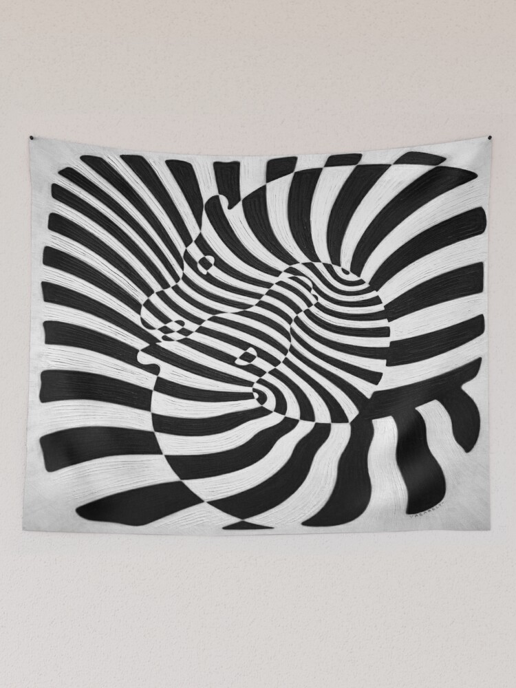 Victor Vasarely Posters Psychedelic Canvas Painting Black White