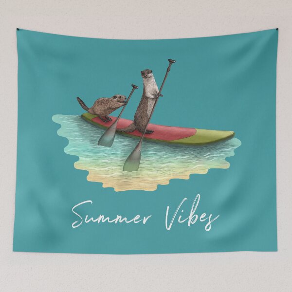 Item preview, Biber & Otter stand up paddling - Summer vibes designed and sold by Sina Holste.