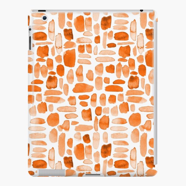 Watercolor Paint Brush Stroke Pattern - Orange iPad Snap Case