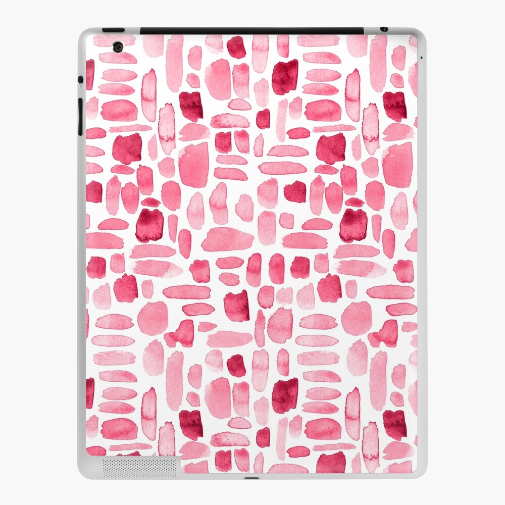 Watercolor Paint Brush Stroke Pattern - Pink iPad Case & Skin
