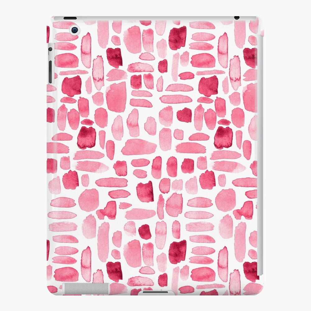 Watercolor Paint Brush Stroke Pattern - Pink iPad Case & Skin