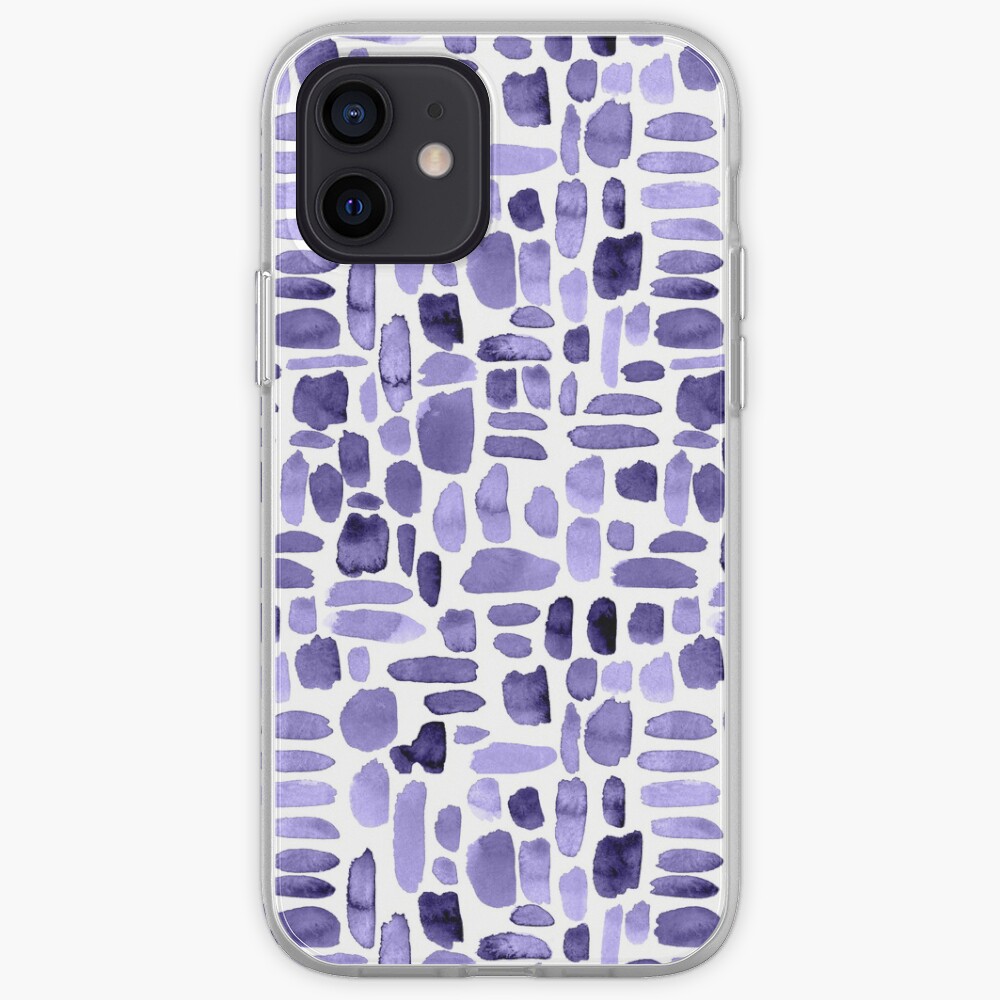 Watercolor Paint Brush Stroke Pattern - Purple iPhone Case & Cover