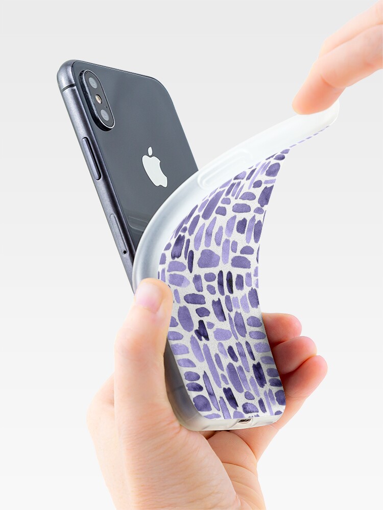 Alternate view of Watercolor Paint Brush Stroke Pattern - Purple iPhone Case & Cover