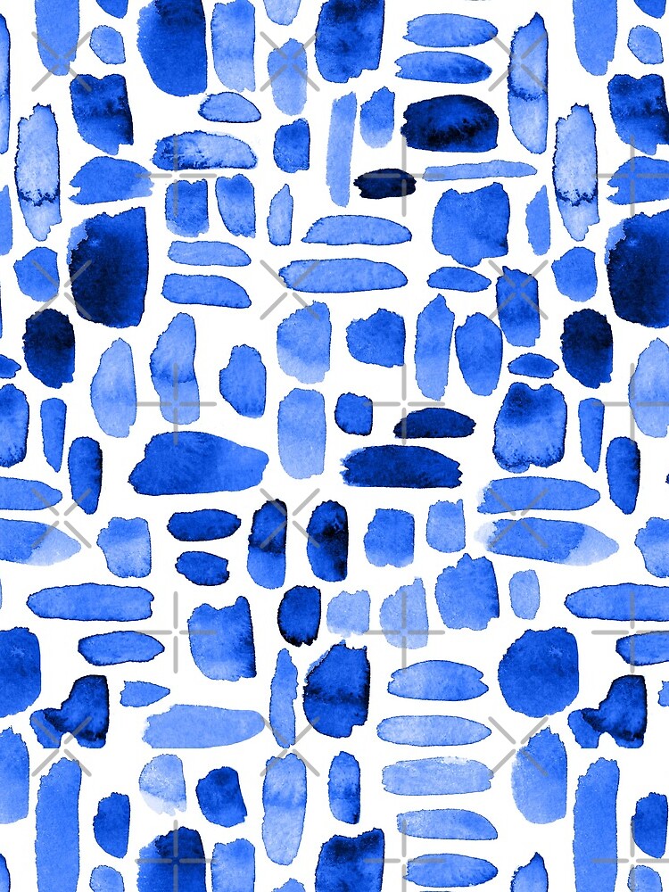 Watercolor Paint Brush Stroke Pattern - Royal Blue by annieparsons