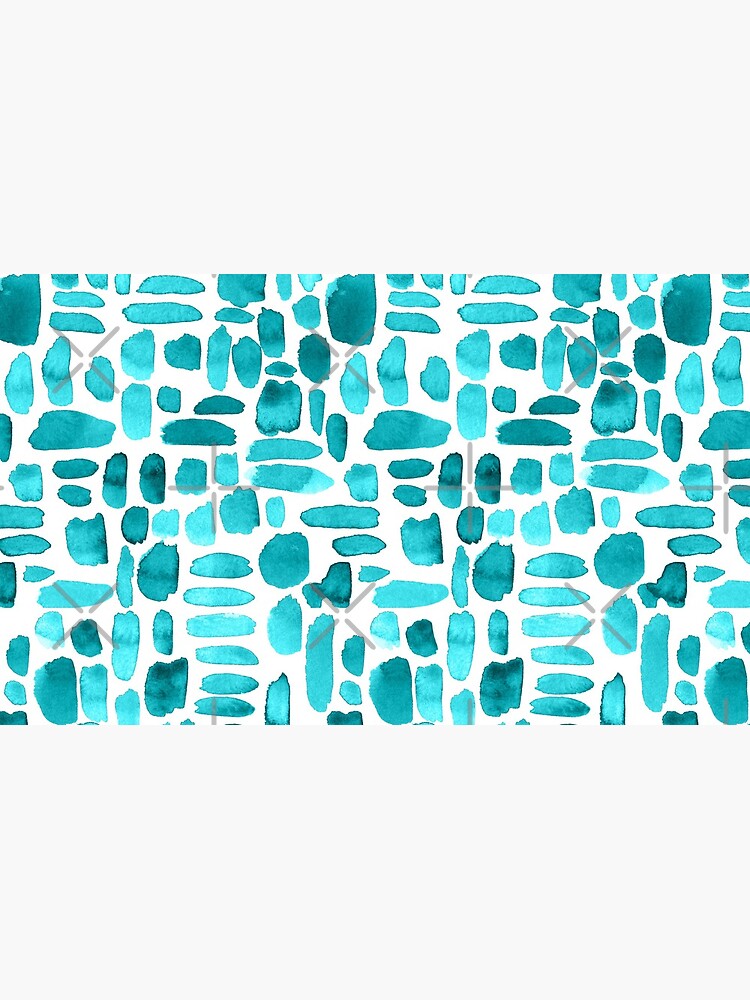 Watercolor Paint Brush Stroke Pattern - Teal by annieparsons