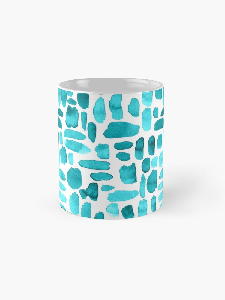 Alternate view of Watercolor Paint Brush Stroke Pattern - Teal Mug
