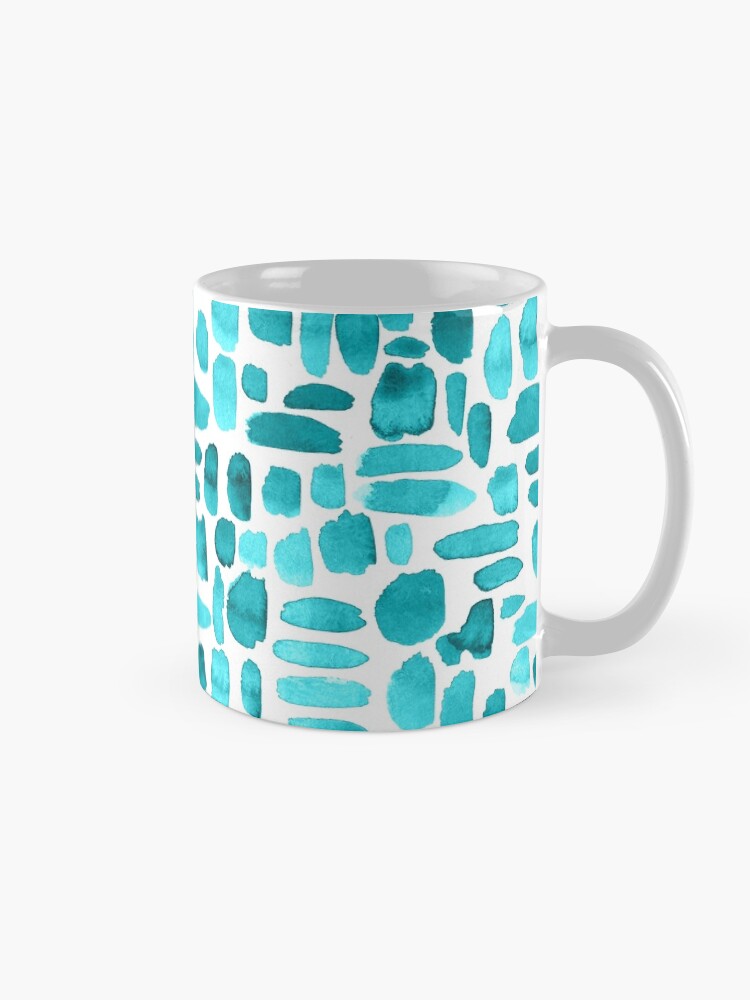 Alternate view of Watercolor Paint Brush Stroke Pattern - Teal Mug