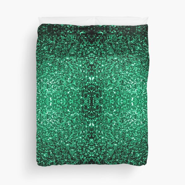 Emerald Green Faux Glitter Sparkles Duvet Cover For Sale By Pldesign