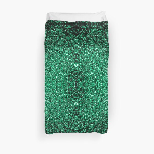 Beautiful Emerald Green glitter sparkles Duvet Cover