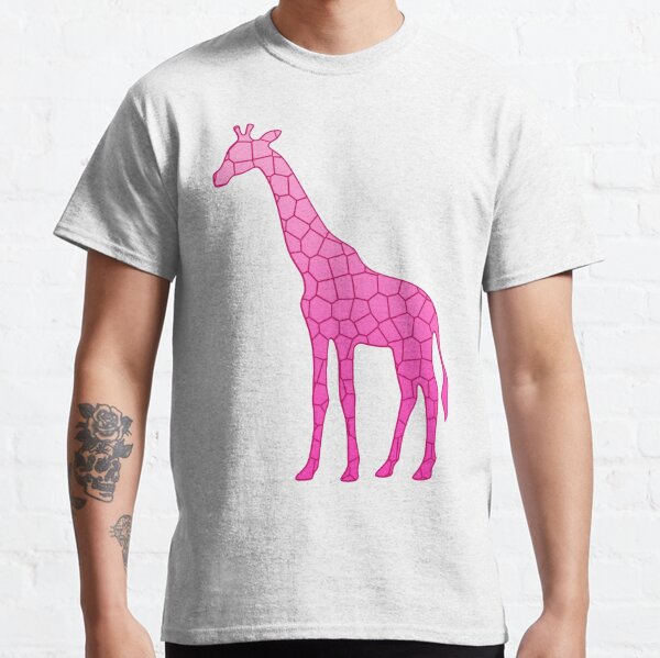 Modern Geometric Giraffe, Fuchsia and Light Pink T-Shirt, Zazzle