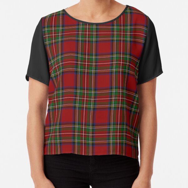 The Royal Stewart Tartan Stuart Clan Plaid Tartan Chiffon Top
