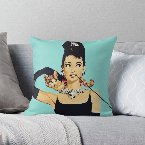 Frühstück bei Tiffanys | Audrey Hepburn Schmuckfarbe Dekokissen