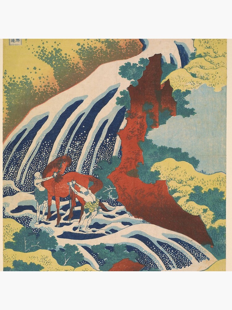 Yoshino Waterfalls Where Yoshitsune Washed his Horse by Katsushika Hokusai by podartist