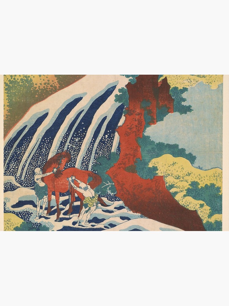 Yoshino Waterfalls Where Yoshitsune Washed his Horse by Katsushika Hokusai by podartist
