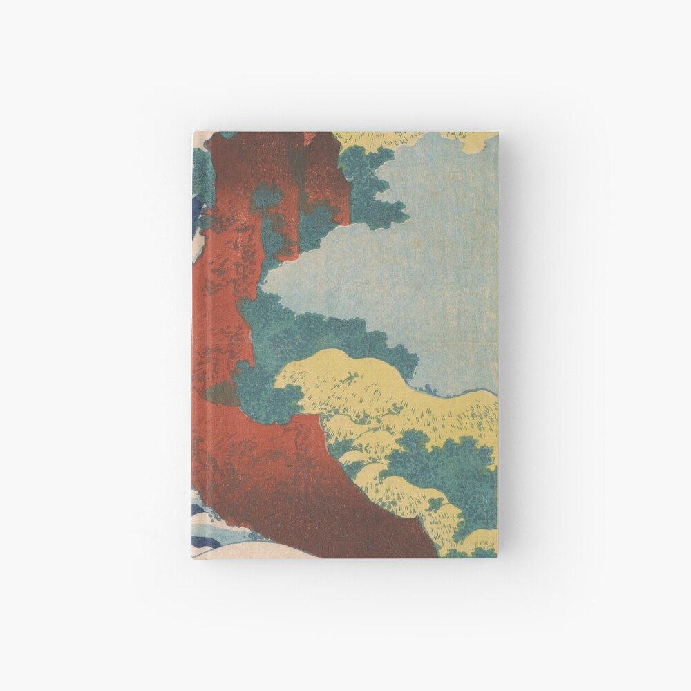 Yoshino Waterfalls Where Yoshitsune Washed his Horse by Katsushika Hokusai Hardcover Journal