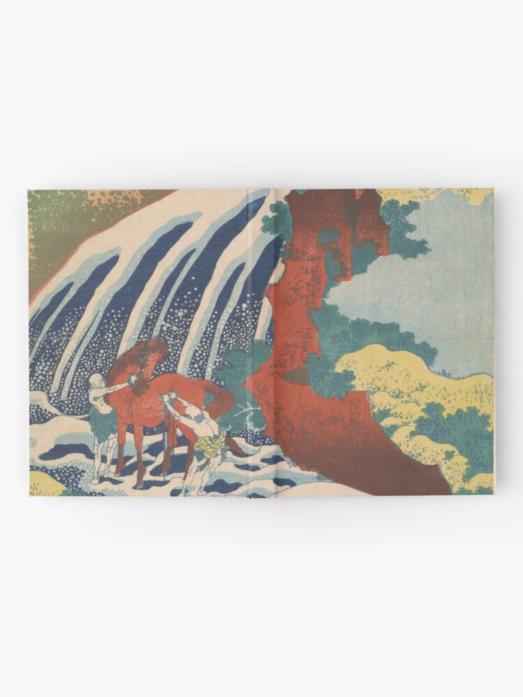 Alternate view of Yoshino Waterfalls Where Yoshitsune Washed his Horse by Katsushika Hokusai Hardcover Journal