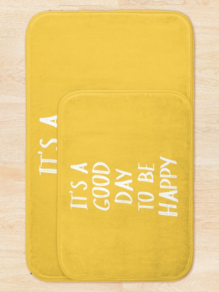 Alternate view of It's a Good Day to Be Happy in Yellow Bath Mat