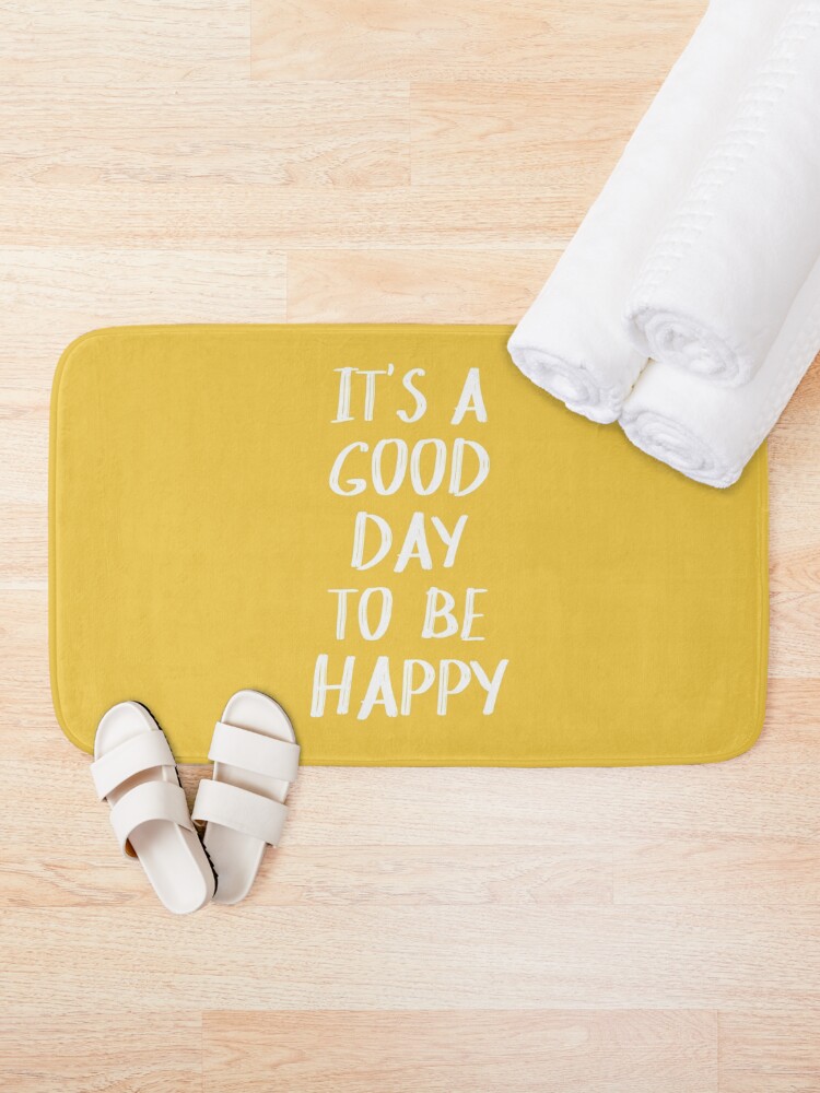 Alternate view of It's a Good Day to Be Happy in Yellow Bath Mat
