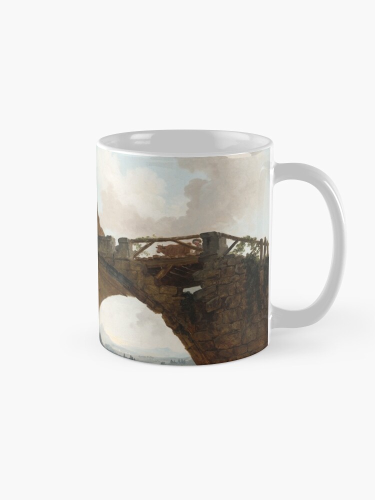 Alternate view of The Ponte Salario Oil painting by Hubert Robert Mug