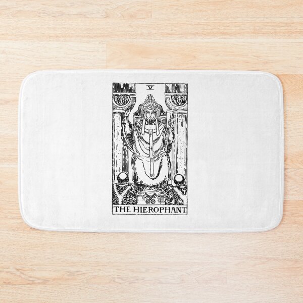 Artikelvorschau, Tarotkarte: Der Hierophant schwarz-weiß entworfen und verkauft von tarotcarddesign.