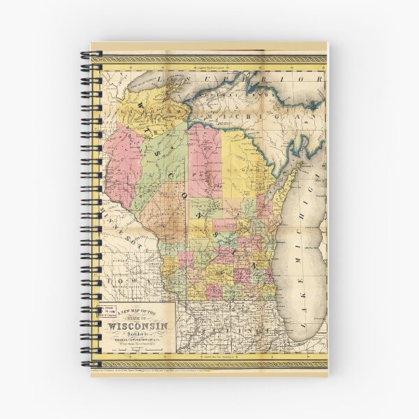 Item preview, State of Wisconsin Map (1852) designed and sold by allhistory.