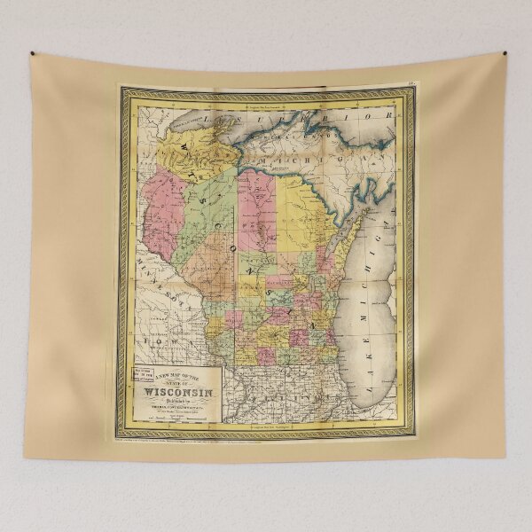 Item preview, State of Wisconsin Map (1852) designed and sold by allhistory.