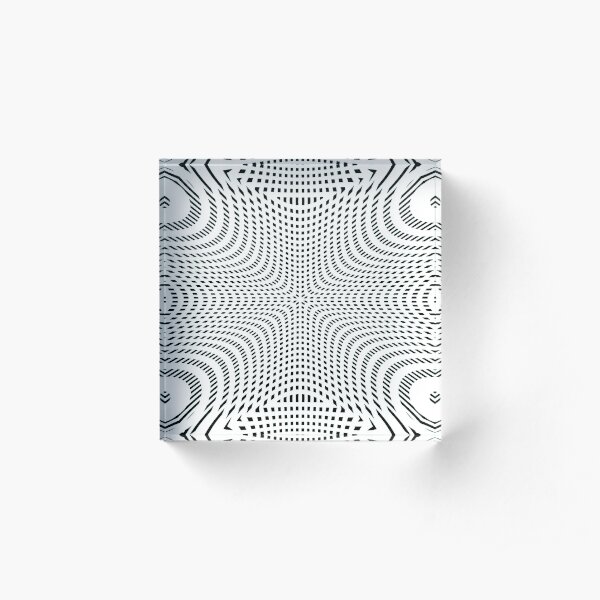 #Pattern, #illusion, #tile, #art, repetition, abstract, design, decoration, mosaic Acrylic Block