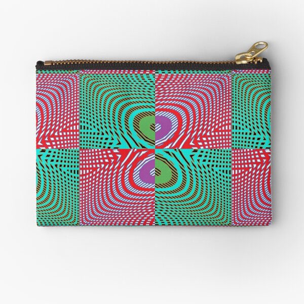 #Pattern, #illusion, #tile, #art, repetition, abstract, design, decoration, mosaic Zipper Pouch