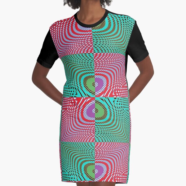 #Pattern, #illusion, #tile, #art, repetition, abstract, design, decoration, mosaic Graphic T-Shirt Dress