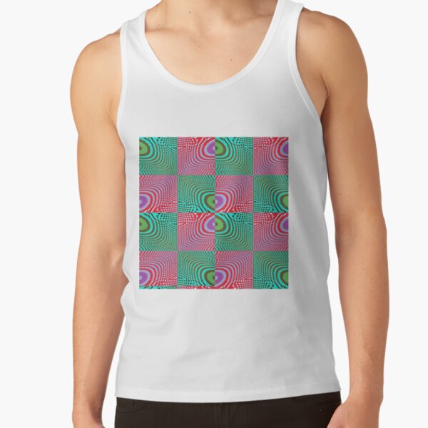 #Pattern, #illusion, #tile, #art, repetition, abstract, design, decoration, mosaic Tank Top