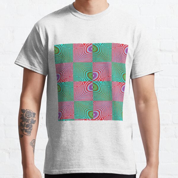 #Pattern, #illusion, #tile, #art, repetition, abstract, design, decoration, mosaic Classic T-Shirt