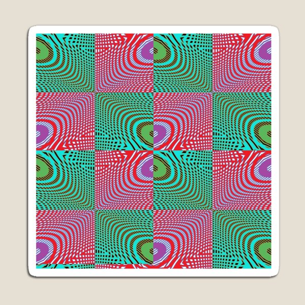 #Pattern, #illusion, #tile, #art, repetition, abstract, design, decoration, mosaic Magnet