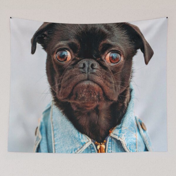Item preview, Pug in Denim Jackey Cute Adorable Dog Puppy designed and sold by mwagie.