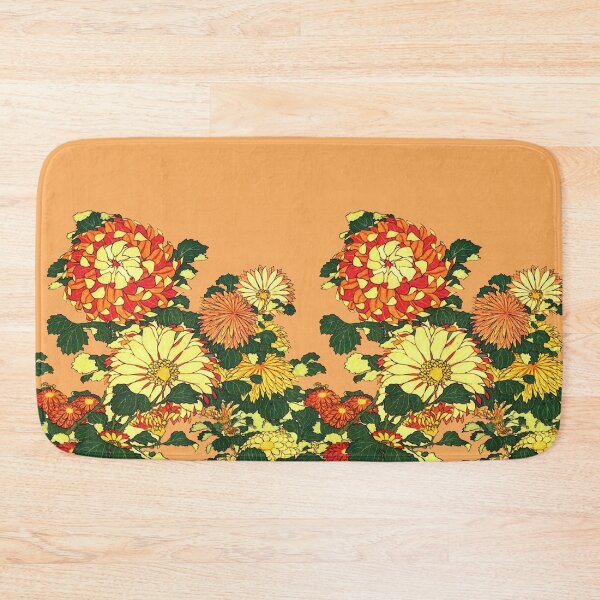 Item preview, Japanese Flower Border, Mandarin Orange and Gold  designed and sold by Marymarice.