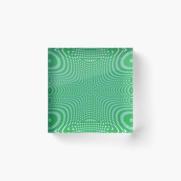 #Pattern, #illusion, #tile, #art, repetition, abstract, design, decoration, mosaic Acrylic Block