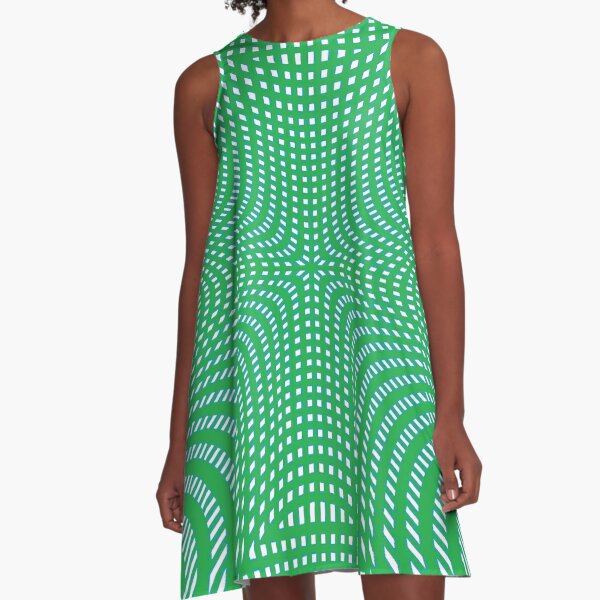 #Pattern, #illusion, #tile, #art, repetition, abstract, design, decoration, mosaic A-Line Dress