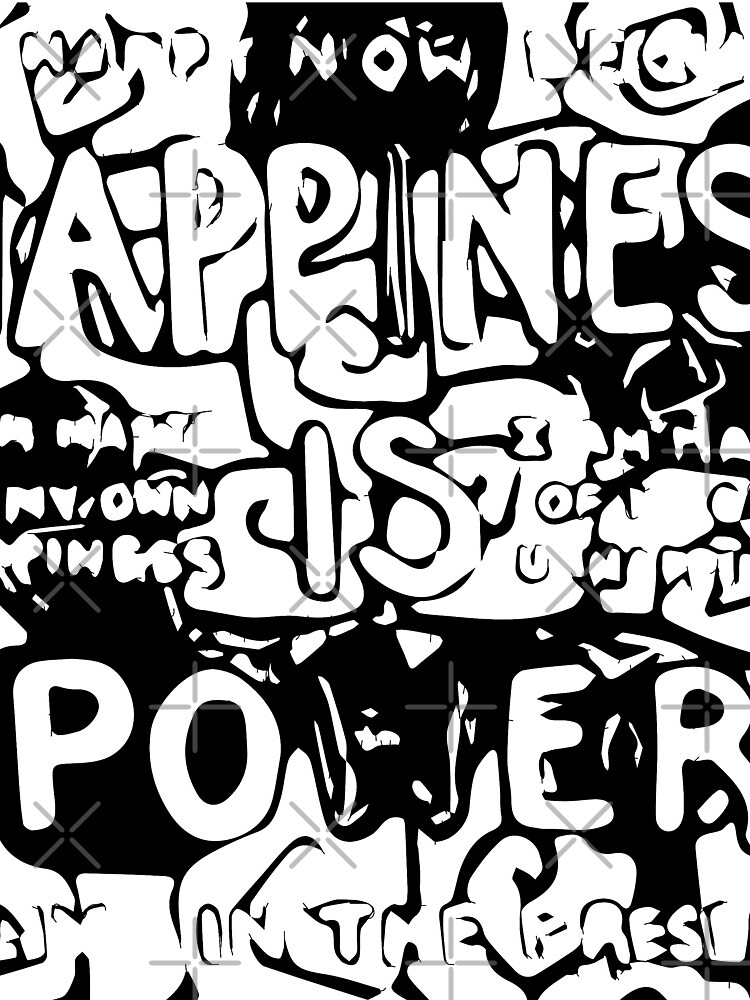 Happiness is Power v2 - Black and Transparent by willpate