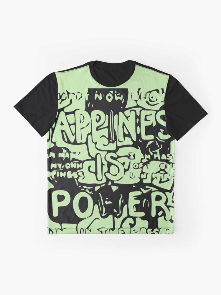 Alternate view of Happiness is Power v2 - Black and Transparent Graphic T-Shirt