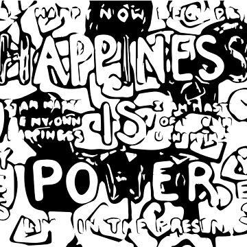 Artwork thumbnail, Happiness is Power v2 - Black and Transparent by willpate