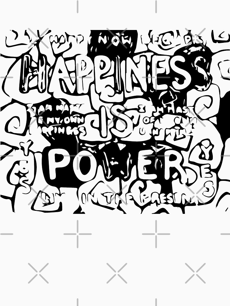 Artwork view, Happiness is Power v2 - Black and Transparent designed and sold by William Pate