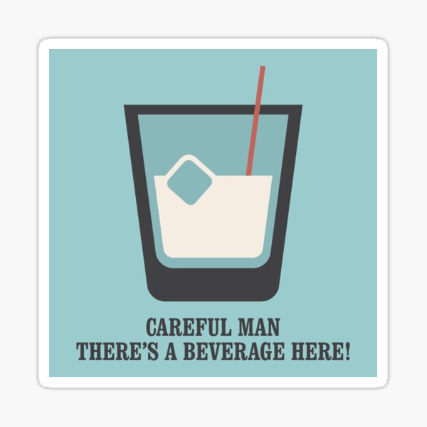 Vista previa del artículo con la obra «The Big Lebowski - White Russian - ¡Cuidado, aquí hay una bebida!», diseñado y vendido por Movie Cuties.