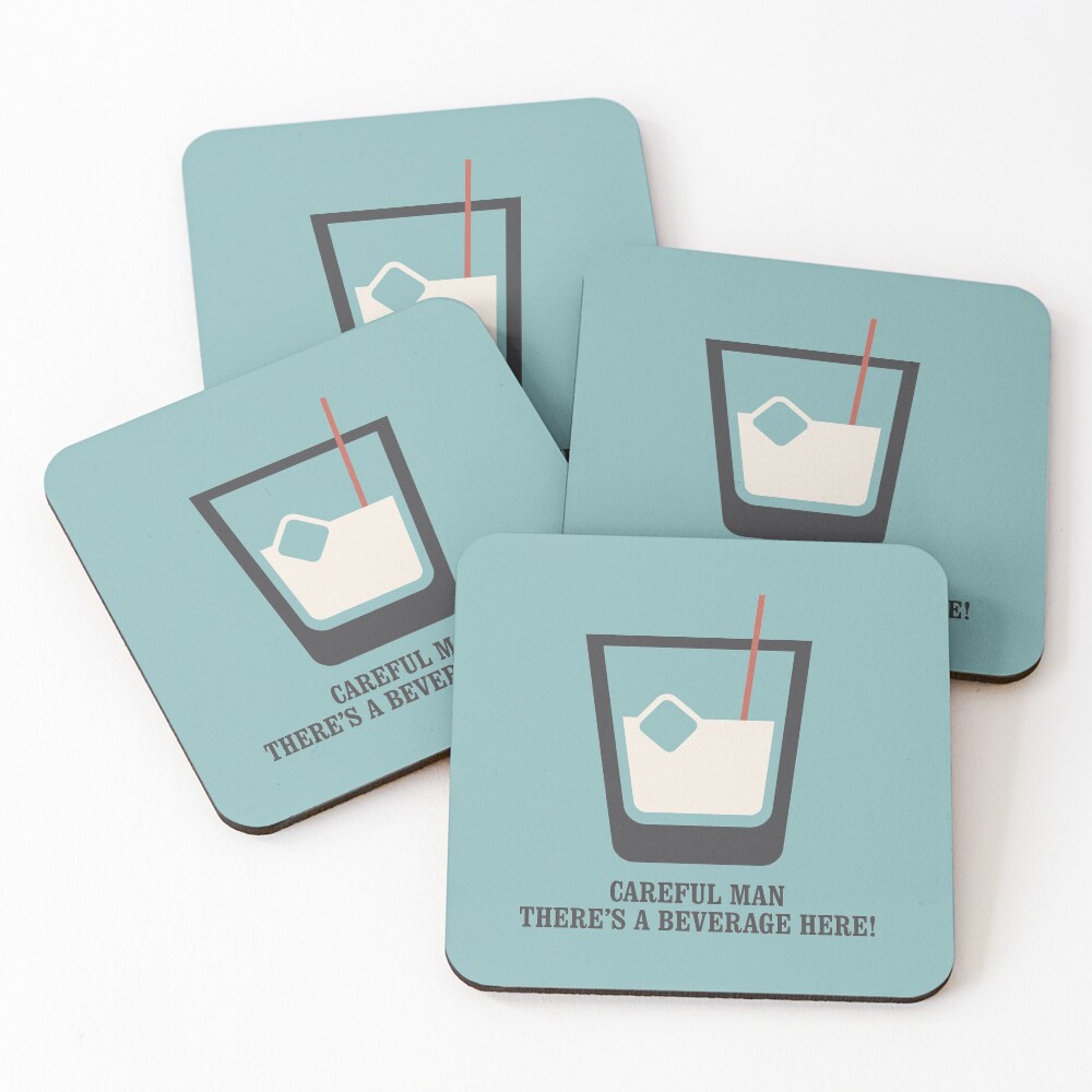 The Big Lebowski - White Russian - Careful Man, There's a Beverage Here! Coasters (Set of 4)