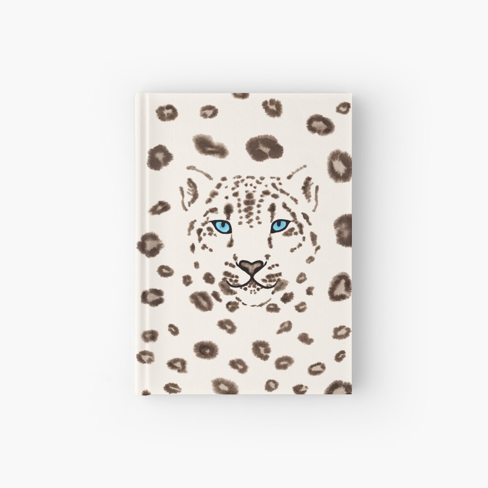 Watercolor Snow Leopard 2 Hardcover Journal