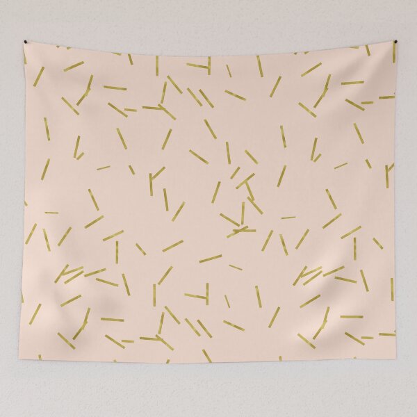 Item preview, Golden matchstick confetti pattern print on angel pink designed and sold by Glimmersmith.