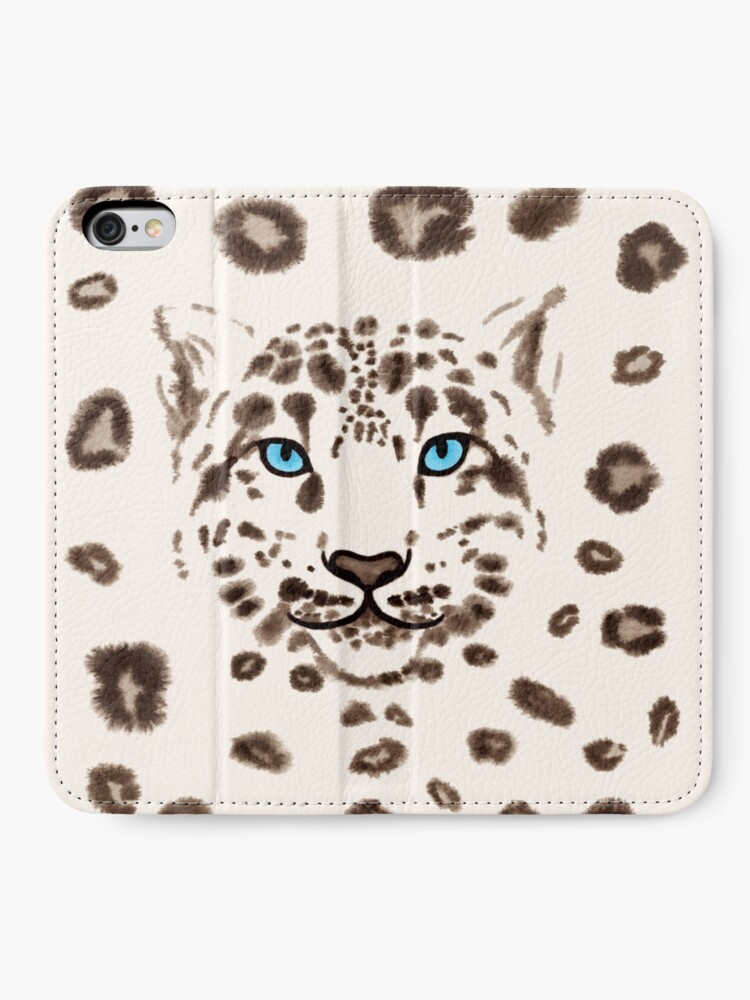 Alternate view of Watercolor Snow Leopard iPhone Wallet