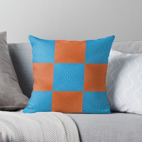 #Pattern, #design, #abstract, #art, square, textile, decoration, color image, textured, geometric shape Throw Pillow